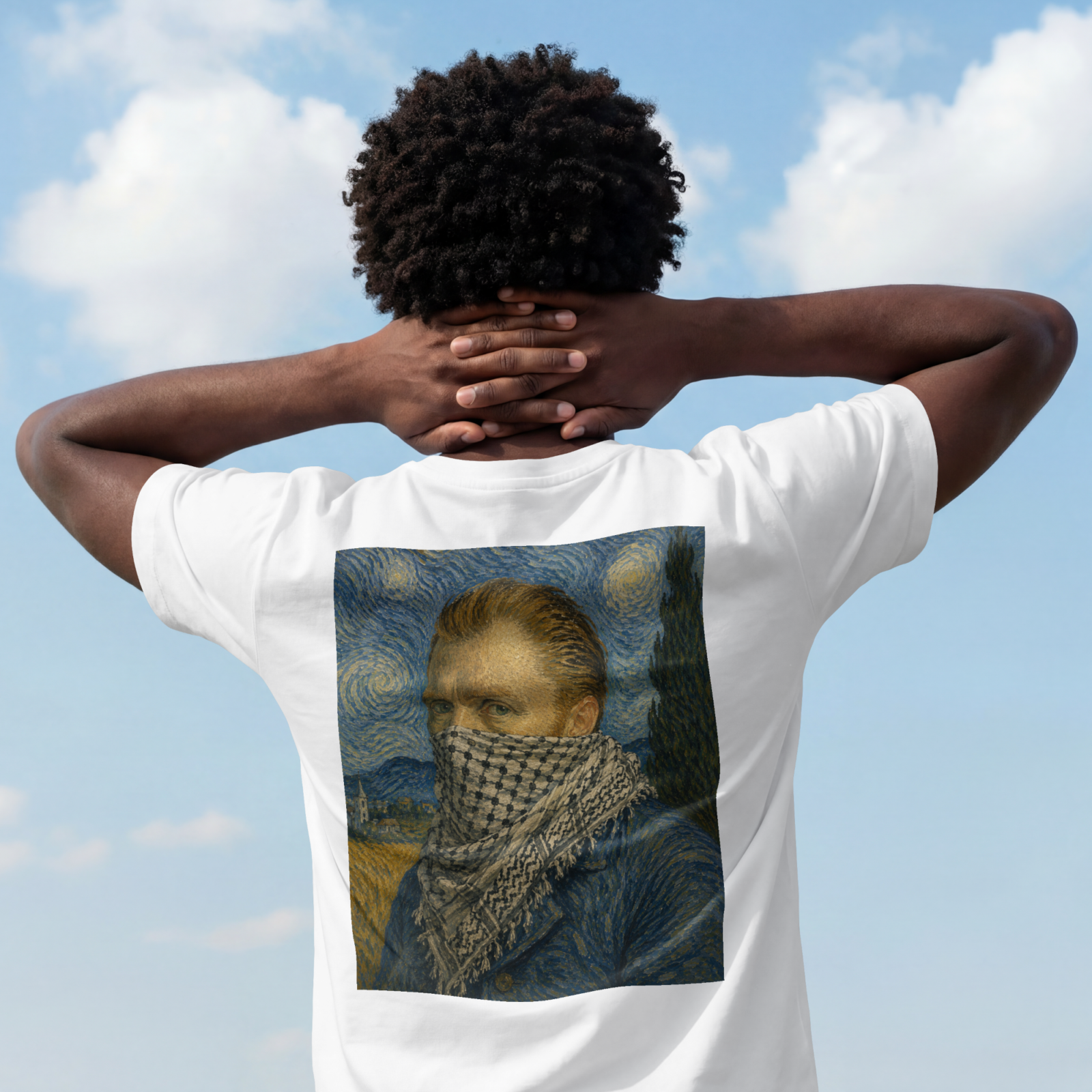 Untitled Project - Mockup (4) Van Gogh With Kuffieh T-shirt
